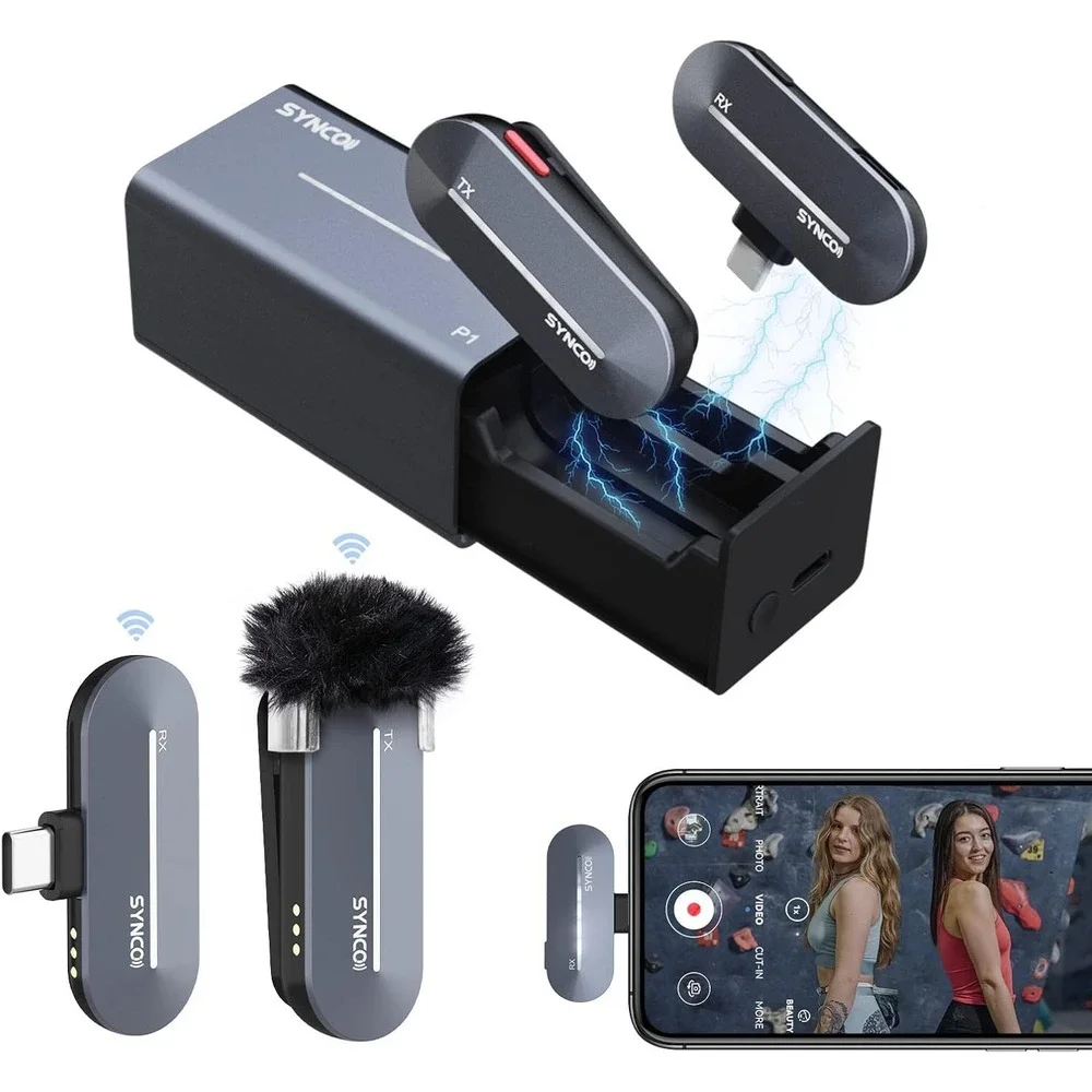 SYNCO Wireless Lavalier Lapel Microphone USB-C for Android Vlogging & Interviews